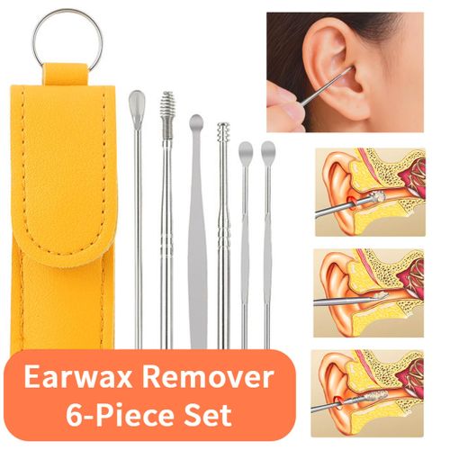 6-Piece Stainless Steel Ear Cleaning Kit | Reusable Earwax Removal Tool Set