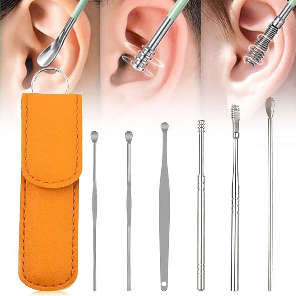 6-Piece Stainless Steel Ear Cleaning Kit | Reusable Earwax Removal Tool Set